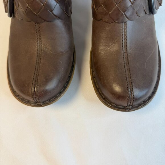 Born Emme Mule Womens Size 7 Brown Leather Slip On Boho Platform Mule Shoes - Picture 4 of 13